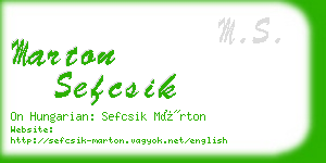 marton sefcsik business card